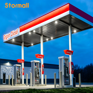 Panneaux LED personnalisés pour stations-service - Affichage des prix du carburant & Structure de toit de station-service en acier robuste avec auvent - Product Image 3