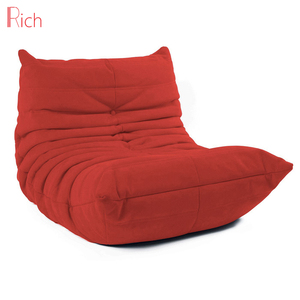 Casa habitación piso amarillo silla sofá de tela plisada tapicería suave plegable cómodo perezoso sofá silla - Product Image 2