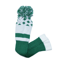 Couvre-tête de club de golf tricoté blanc et vert, lot de 4 pour le driver et les fairway woods 1, 3, 5, X – Protection de tête de club, accessoires de golf