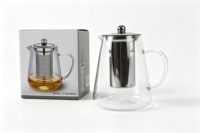 Théière conique en verre borosilicate avec infuseur en acier inoxydable 201, résistante à la chaleur, pour thé en vrac, cadeau pour la maison