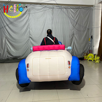 Décorations gonflables de terrain de jeu costume de voiture gonflable personnalisé voiture de dessin animé en mouvement gonflable