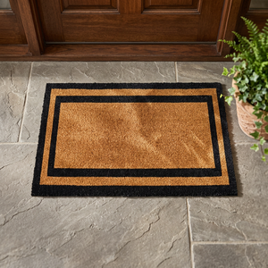 PVC Backed Black Border Solid Color Durable Eco Friendly Non-Slip Modern Medium Thickness Entrance <b>Mat</b> Indoor Outdoor Use Heavy - Product Image 3