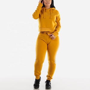 PIHA SPORTS Survêtement 2 pièces personnalisé pour femme, en molleton de coton, avec pantalon à cordon de serrage et longueur cheville, idéal pour l'hiver - Product Image 1