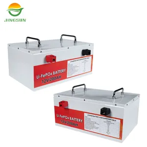 Jingsun 12V 24V LiFePO4 Pin 200AH 100Ah pin lithium sắt Phosphate cho ứng dụng nhà