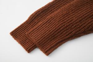 Özel OEM/ODM Kadın Yünlü Mohair Karışımlı V Yaka Düşük Omuz Günlük Bol Uzun Kollu Örme Kazak Üreticisi - Product Image 5