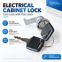 Serrure à came pour armoire électrique, cylindre à came droite, clé à came, anti-vol, en métal chromé, pour coffret de distribution, armoire de commutation, panneau de commande