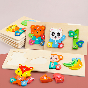 Puzzle 3D Personalizzato con Animali e Cibo Blocchi Numerici Giochi <span class=keywords><strong>di</strong></span> Cognizione e <span class=keywords><strong>Intelligenza</strong></span> Giocattoli Educativi per Bambini Ragazzi e Ragazze - Product Image 1
