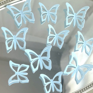 Décoration de gâteau d'anniversaire en acrylique coloré avec miroir gravé 3D en forme de papillon, doré, pour fête d'anniversaire - Product Image 2