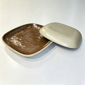 Plato Cuadrado de Melamina de 7.5 Pulgadas, Color Marrón con Diseño de Puntos, Estilo Montaña, para Restaurantes y Hoteles - Product Image 2
