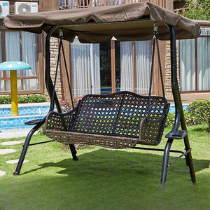 Fauteuil suspendu en métal pour l'extérieur, <span class=keywords><strong>hamac</strong></span> double 2 <span class=keywords><strong>places</strong></span>, coussin imperméable, minimalisme moderne, cour, jardin, salon - Product Image 2