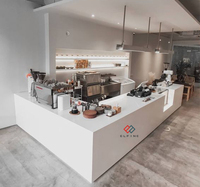 Comptoir de bar moderne de luxe éclairé par LED, blanc, pour la maison, les hôtels et les centres commerciaux, avec garantie de 10 ans