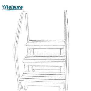 Escalón de 3 Niveles para <span class=keywords><strong>Piscina</strong></span>, <span class=keywords><strong>Rectangular</strong></span>, de Poliestireno Expandido, Color Marrón, con Pasamanos - Product Image 5