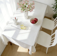 Nappe en coton blanc, ambiance simple, nappe de table en pur coton, nappe de dessert française, personnalisable