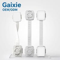 Verrous de sécurité pour enfants Gaixie ABS, modèle BCL009, protection pour armoires, fours, toilettes, longueur réglable, option double verrouillage
