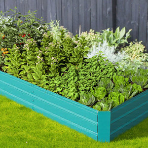 Grand bac à plantes surélevé en métal galvanisé ondulé pour l'extérieur, kit de jardinière pour légumes, fleurs, jardin, patio, cour - Product Image 4