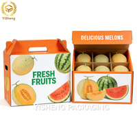 Boîtes en carton ondulé personnalisées, imperméables, avec revêtement UV, pour l'expédition et l'affichage empilable de melons et pastèques