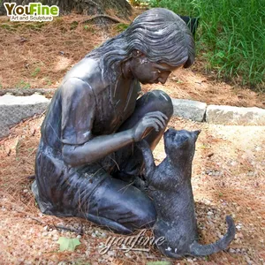 Estatua de bronce de tamaño real para niños, escultura de bronce de anime, Leonardo Rossi