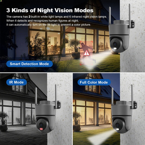 Caméra intelligente extérieure WiFi 6 avec détection humanoïde IA, vision nocturne couleur, 8MP 4K, appel vocal bidirectionnel - Product Image 3