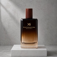 Flacon de parfum de luxe bleu dégradé à col cranté 25ml 50ml 100ml, base lourde, vide, rechargeable, vaporisateur de brume parfumée en verre