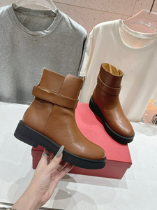 Bottines Chelsea en cuir de vache noir pour femmes, fermeture à boucle et fermeture éclair, bottes pour le travail en automne/hiver - Product Image 3