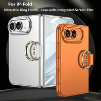 HEYBINGO Heavy Duty Opvouwbare Telefoonhoes Volledige Randbescherming Matte Ringhouder Anti-slijtage Shell voor IP 18 Fold