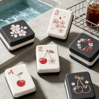 Tuiles de Mahjong flottantes résistantes aux éclaboussures, ensemble de Mahjong tropical pour bord de piscine, jeu de loisirs imperméable pour bord de piscine