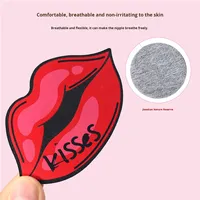 Pasties mammaires jetables sans couture sexy pour femmes transfrontalières Patch mamelon auto-adhésif Base noire accessoires intimes à lèvres rouges