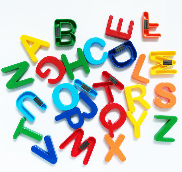 Manufacturer Make Colorful Alphabet letter 3d Plastic Fridge Magnet for Decoration