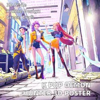 Affiche lenticulaire 3D Ricky Anime Nouveau Design K-Pop pour Demon Hunter, en plastique écologique, Art décoratif, Affiche Anime 3D
