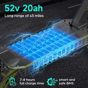 US Warehouse GOKEEP F5 250W*4 <b>Fast</b> Fold <b>Cheap</b> Electric <b>E</b>-<b>Scooter</b> Off-road 52V Lithium Battery Adult Escooter with NFC - Product Image 6
