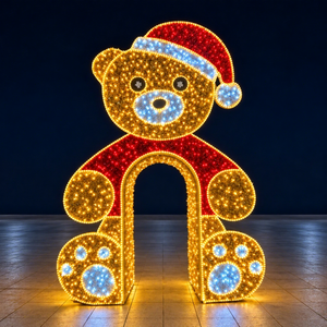 Arco Luminoso Navideño con Forma de Oso Grande para Centros Comerciales, Parques Temáticos, Plazas, Hoteles y Entradas de Festividades al Aire Libre - Product Image 1