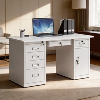 Bureau d'enseignant en acier à piétement unique, bureau de bureau industriel en métal avec tiroirs pour l'école et le bureau