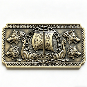 Moneda Conmemorativa de Cobre 3D de Doble Cara con Diseño de Barco Vikingo, Cuervo y Ángel, Coleccionable de Mitología Nórdica - Product Image 2