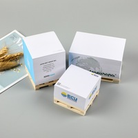 Notes autocollantes carrées en papier avec support en bois tridimensionnel personnalisé, impression latérale, logos personnalisables, publicité
