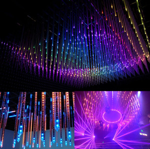 360 grados meteorito Dmx 3D Vertical cinético club nocturno Led tubo impermeable lluvia de meteoritos lluvia 3D tubos verticales - Product Image 6