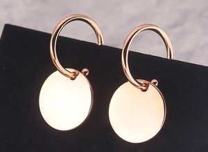 Boucles <span class=keywords><strong>d</strong></span>'oreilles chirurgicales en acier inoxydable, couleur or rose, tendance, 1 pièce - Product Image 4