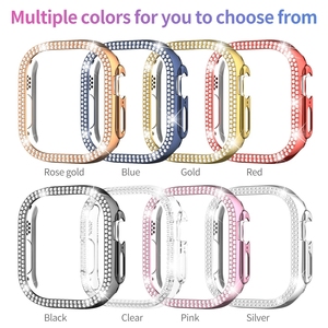 Coque de montre en diamant pour <span class=keywords><strong>Apple</strong></span> <span class=keywords><strong>Watch</strong></span> 10 8 4 5 6 <span class=keywords><strong>7</strong></span> PC Armor Cover pour Iwatch 38/40/42/44/41/<span class=keywords><strong>45</strong></span>/46/49mm Protecteur d'écran Fram - Product Image 3