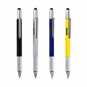 6-in-1 <b>Multi</b>-functional Metal Gel <b>Pen</b> Blue Ink Customized Colors Promotional Corporate Gifting Universal Stylus Tool <b>Pen</b> - Product Image 6