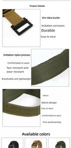<span class=keywords><strong>Ceinture</strong></span> en tissu nylon HT pour hommes et femmes, tactique <span class=keywords><strong>de</strong></span> combat, <span class=keywords><strong>sauvetage</strong></span>, pour les sports <span class=keywords><strong>de</strong></span> loisirs, l'escalade, largeur 38 mm avec boucle en fer - Product Image 6