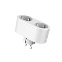 Enchufe Inteligente Inalámbrico Wifi Esp8684 CE Tuya con Control Remoto, Doble Salida, Estándar Europeo, con Medidor de Energía