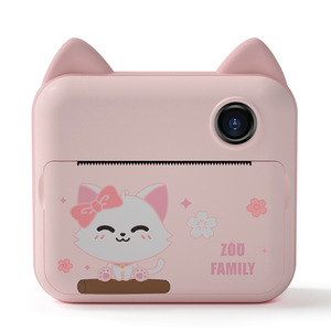 Mini caméra d'impression thermique mignon Animal <span class=keywords><strong>dessin</strong></span> <span class=keywords><strong>animé</strong></span> sans encre double caméra 1080P HD vidéo 2.4 pouces écran caméra instantanée pour les enfants - Product Image 5