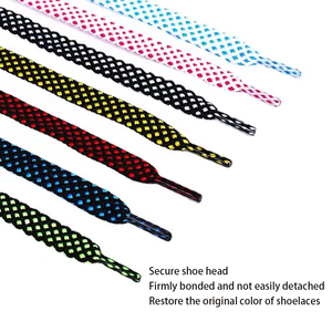 Lacets de chaussures personnalisés <span class=keywords><strong>Yezzy</strong></span> Oem en Polyester à motif creux plat à pois, lacets de chaussures d'athlétisme - Product Image 2