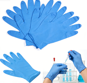 Gants d'examen hospitaliers extra épais, gants chirurgicaux stériles, sans poudre, jetables, en vinyle <span class=keywords><strong>bleu</strong></span>. - Product Image 2