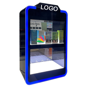 Ray Yi Op Maat Gemaakte 2 Tiers Led Lights Teller Sigaret Display Kast Rek Acryl Tabak Vitrine Voor Rookwinkel