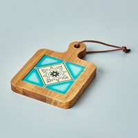 Coussin isolant en bois massif avec poignée Tapis de table vintage Sous-verres de comptoir de cuisine résistants à la chaleur