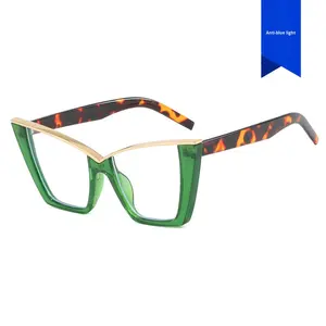 نظارات عيون القط الزرقاء العصرية الجديدة ذات الإطار الكبير بحجب الضوء شعار مخصص للبيع بالجملة لاستخدام الموضة الرقمية بشكل وجه ماسي - Product Image 4