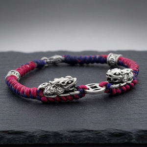 Bracelet unisexe en argent sterling 925 de haute qualité, avec breloque Pixiu vintage, chaîne cirée et double pièce, 7 pouces, cadeau - Product Image 2