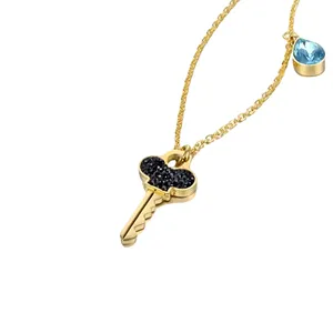 Collar con colgante de gota de agua para mujer, collar con incrustaciones de diamantes de alto sentido que combina con todo, collar de accesorios de venta caliente - Product Image 1