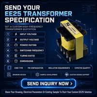 Échantillon Gratuit Personnalisé Transformateur à Noyau de Ferrite Horizontal EE25 Transformateur Flyback Haute Tension SMPS pour Alimentation Électrique