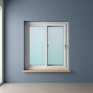 Fenêtre coulissante double moderne HOFFEN PRO 150x110 en fibre de verre PVC blanc, coupe-vent, pour salle de sport et salon, provenance Thaïlande - Product Image 3